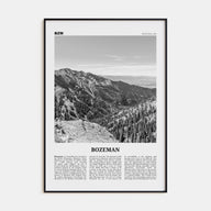 Bozeman Travel B&W Poster