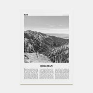 Bozeman Travel B&W Poster