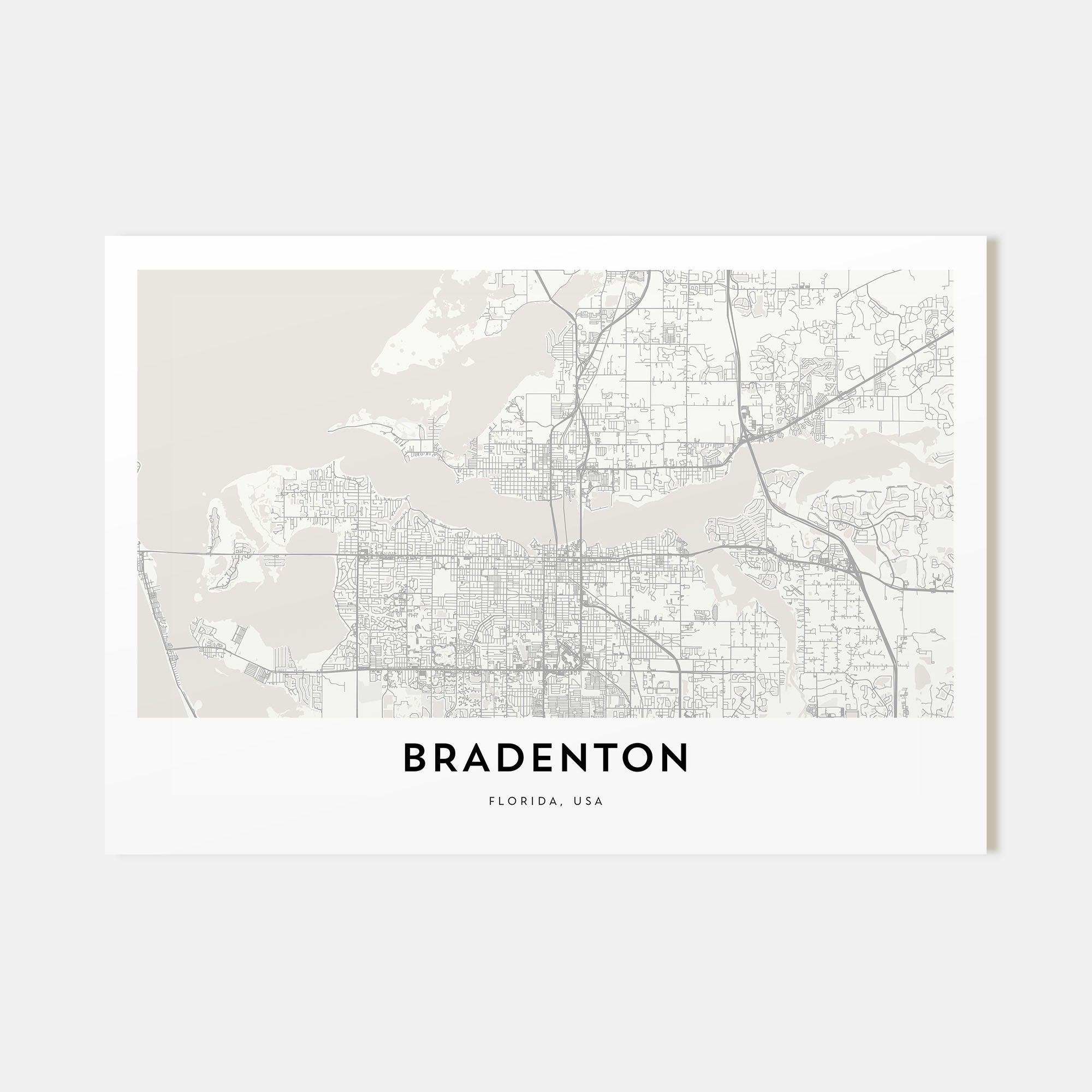 Bradenton Map Landscape Poster