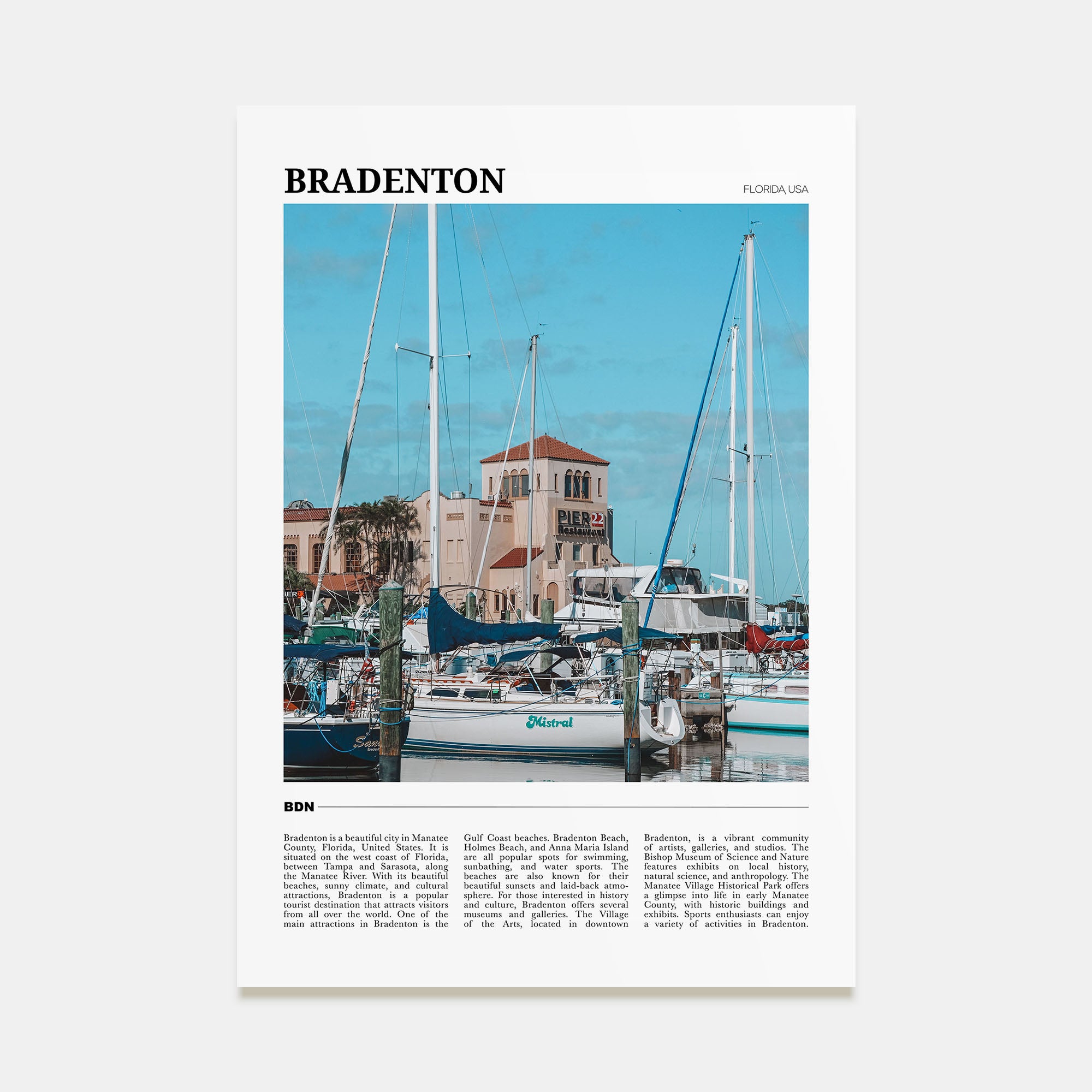 Bradenton Travel Color Poster