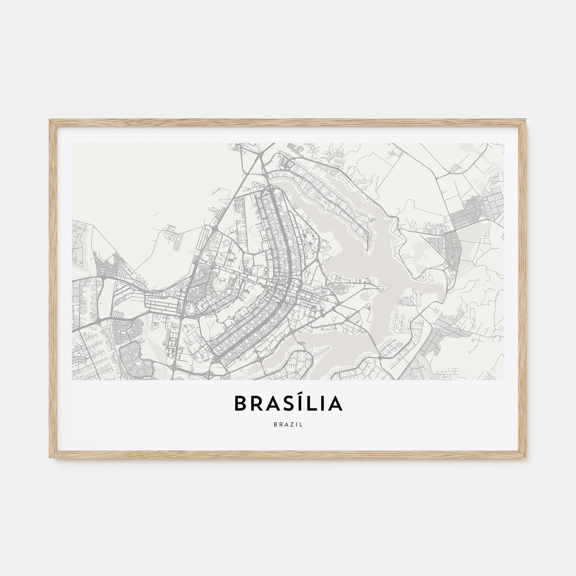 Brasília Map Landscape Poster