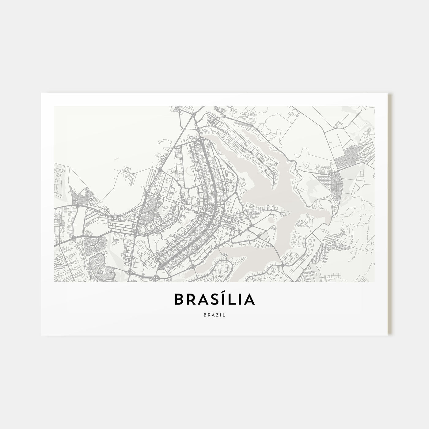 Brasília Map Landscape Poster