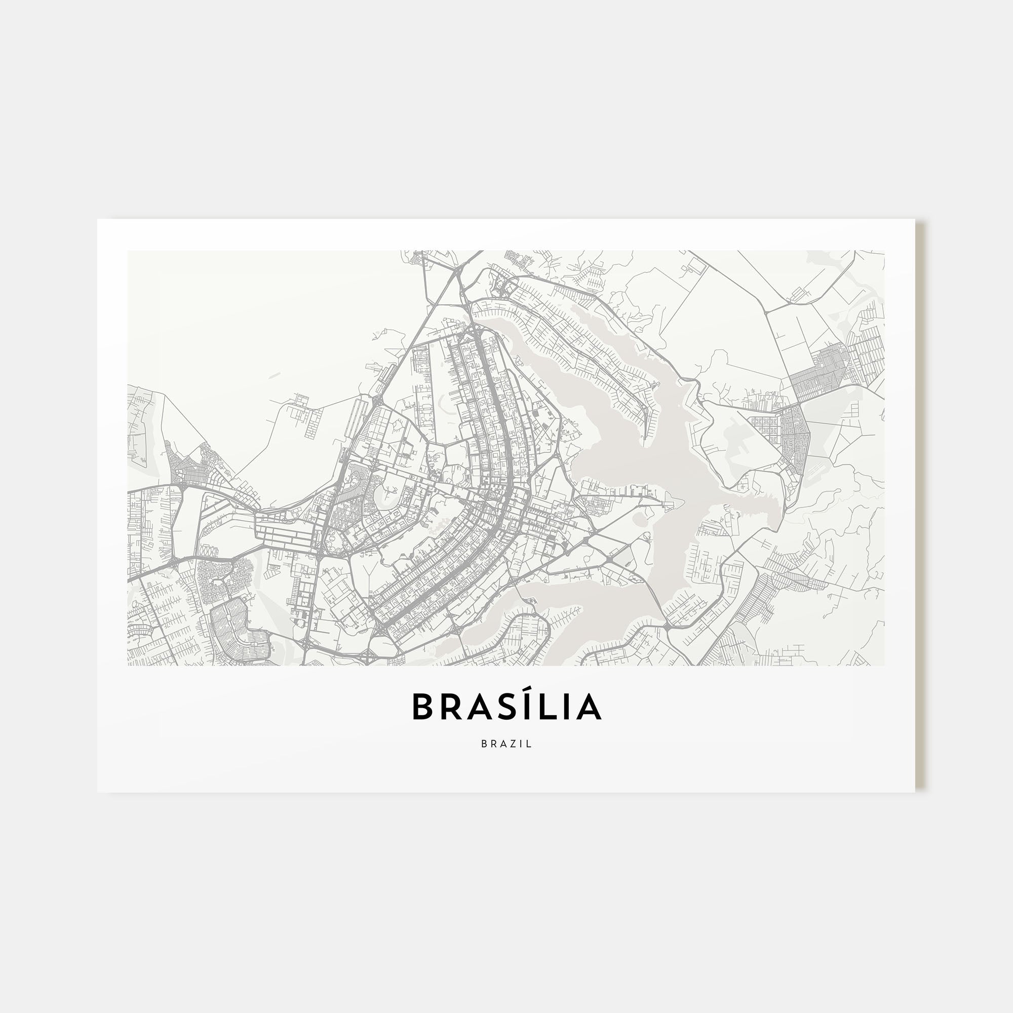 Brasília Map Landscape Poster