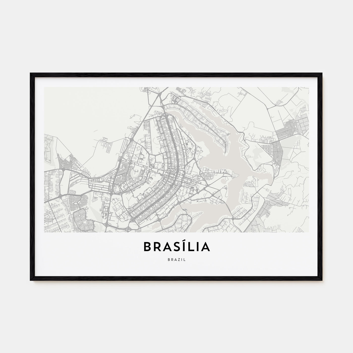 Brasília Map Landscape Poster
