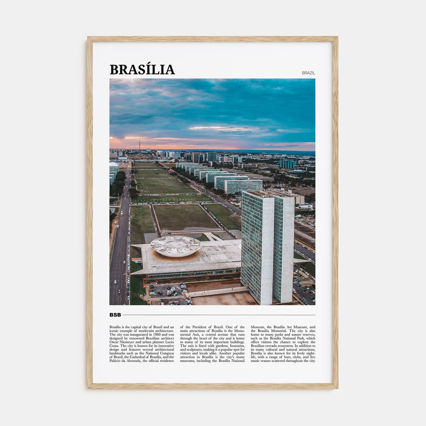 Brasília Travel Color Poster