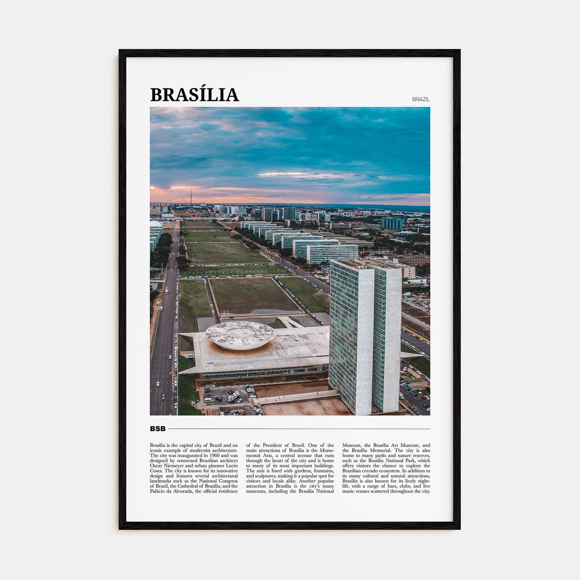Brasília Travel Color Poster