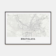 Bratislava Map Landscape Poster