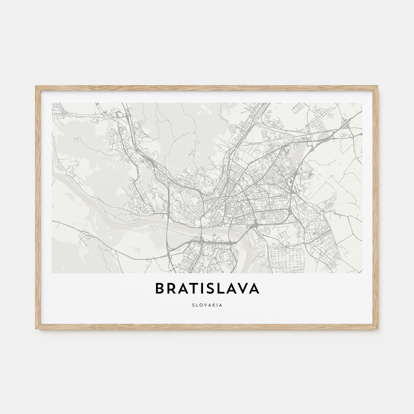 Bratislava Map Landscape Poster