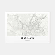 Bratislava Map Landscape Poster
