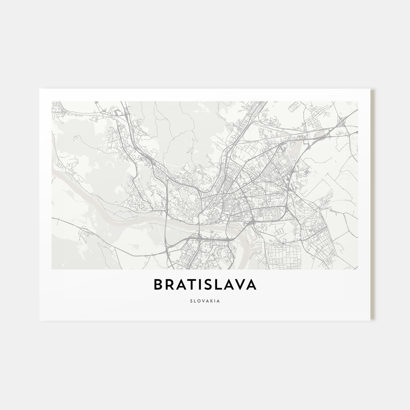 Bratislava Map Landscape Poster