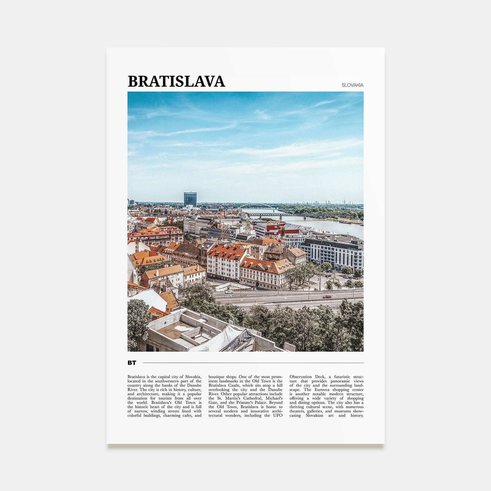 Bratislava Travel Color Poster