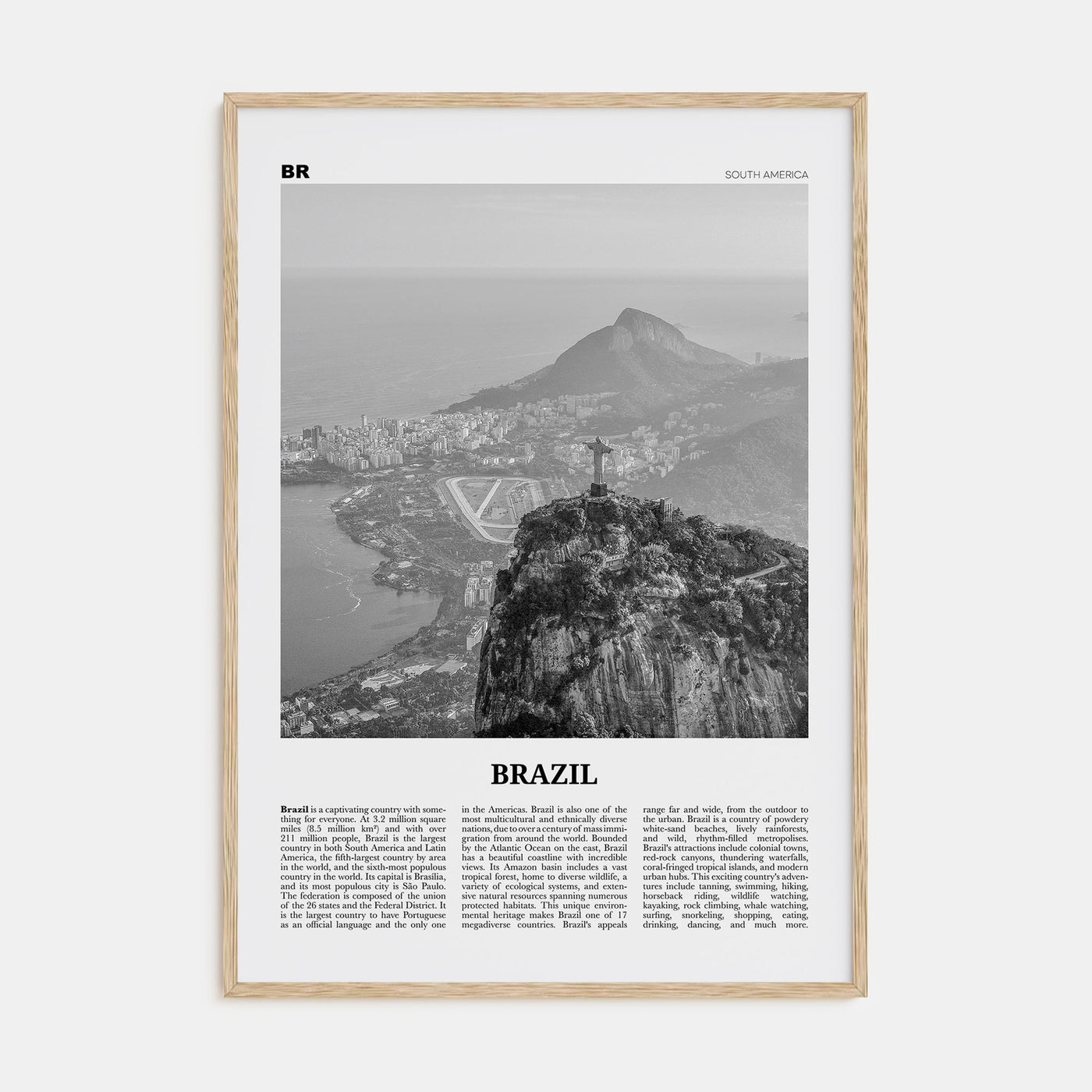 Brazil Travel B&W No 1 Poster