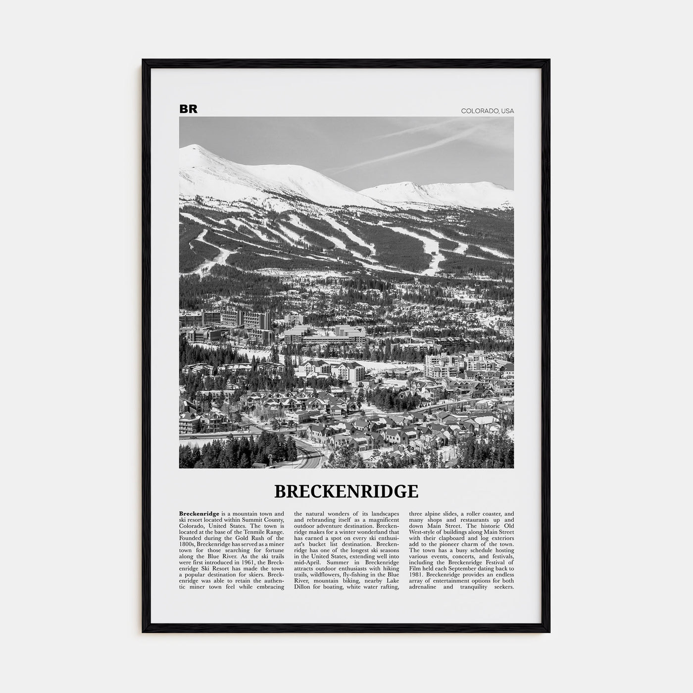 Breckenridge Travel B&W Poster