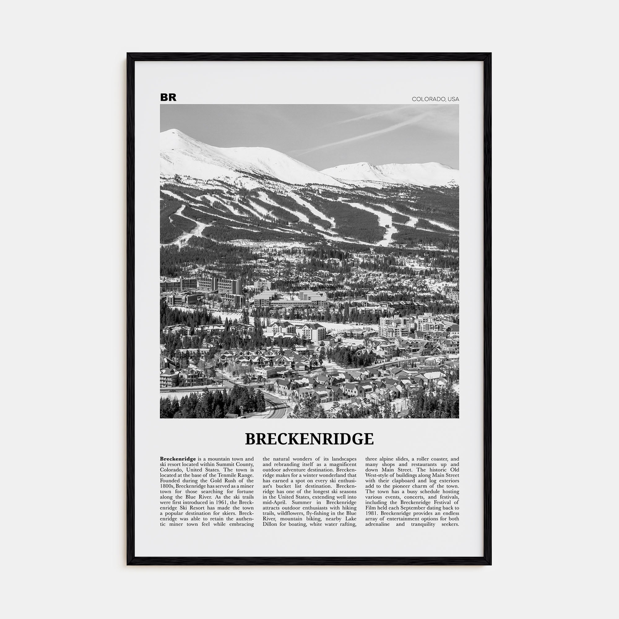 Breckenridge Travel B&W Poster