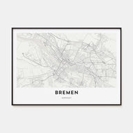 Bremen Map Landscape Poster