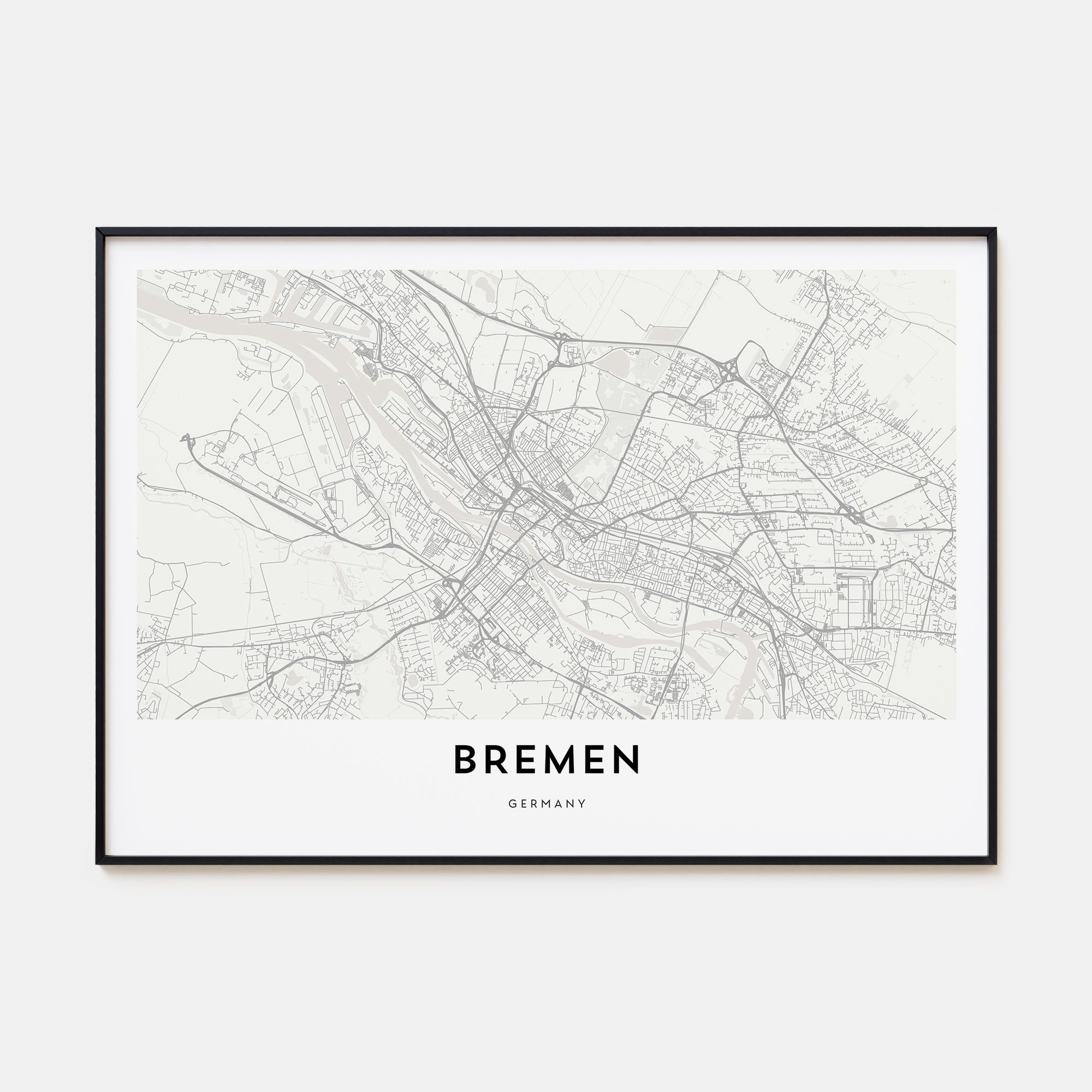 Bremen Map Landscape Poster
