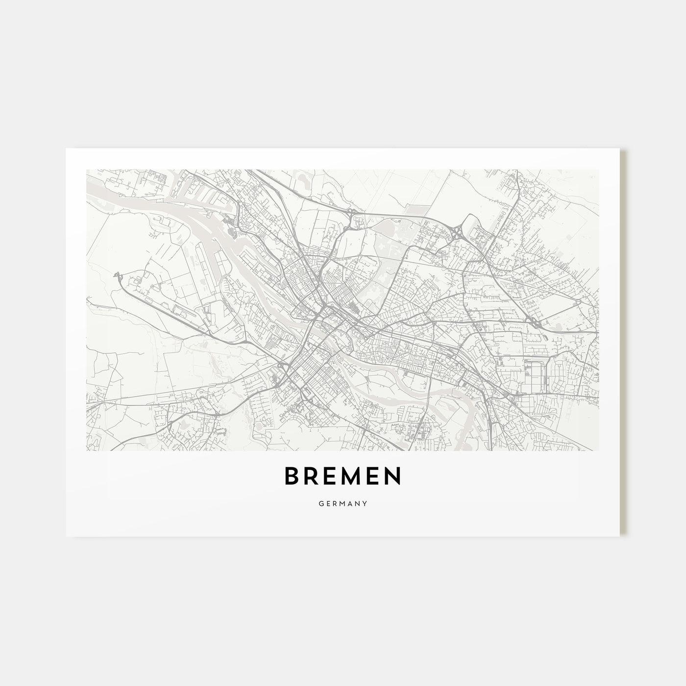 Bremen Map Landscape Poster