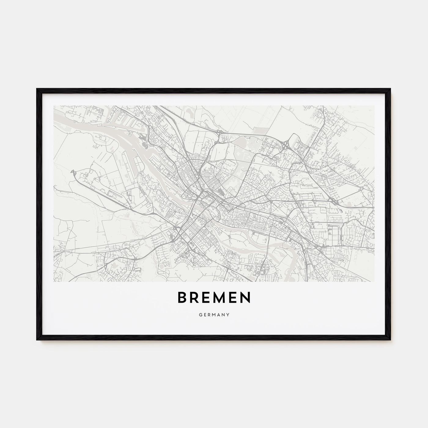 Bremen Map Landscape Poster