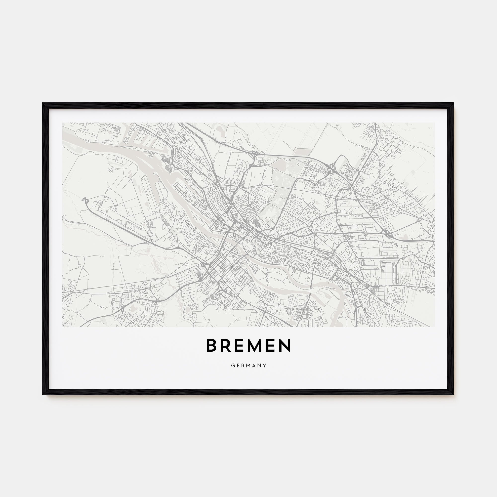 Bremen Map Landscape Poster