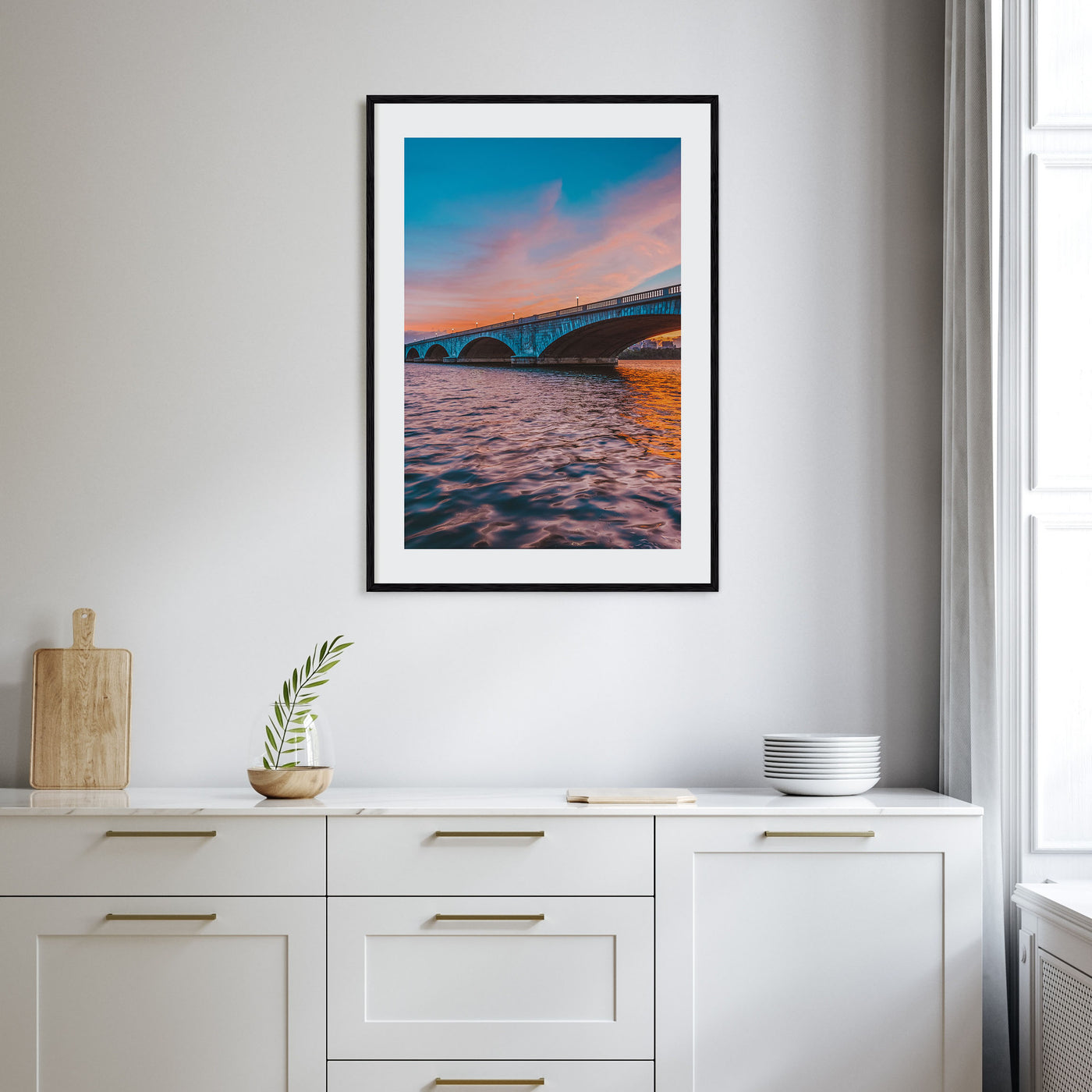 Bridge Sunset Photo Color Poster