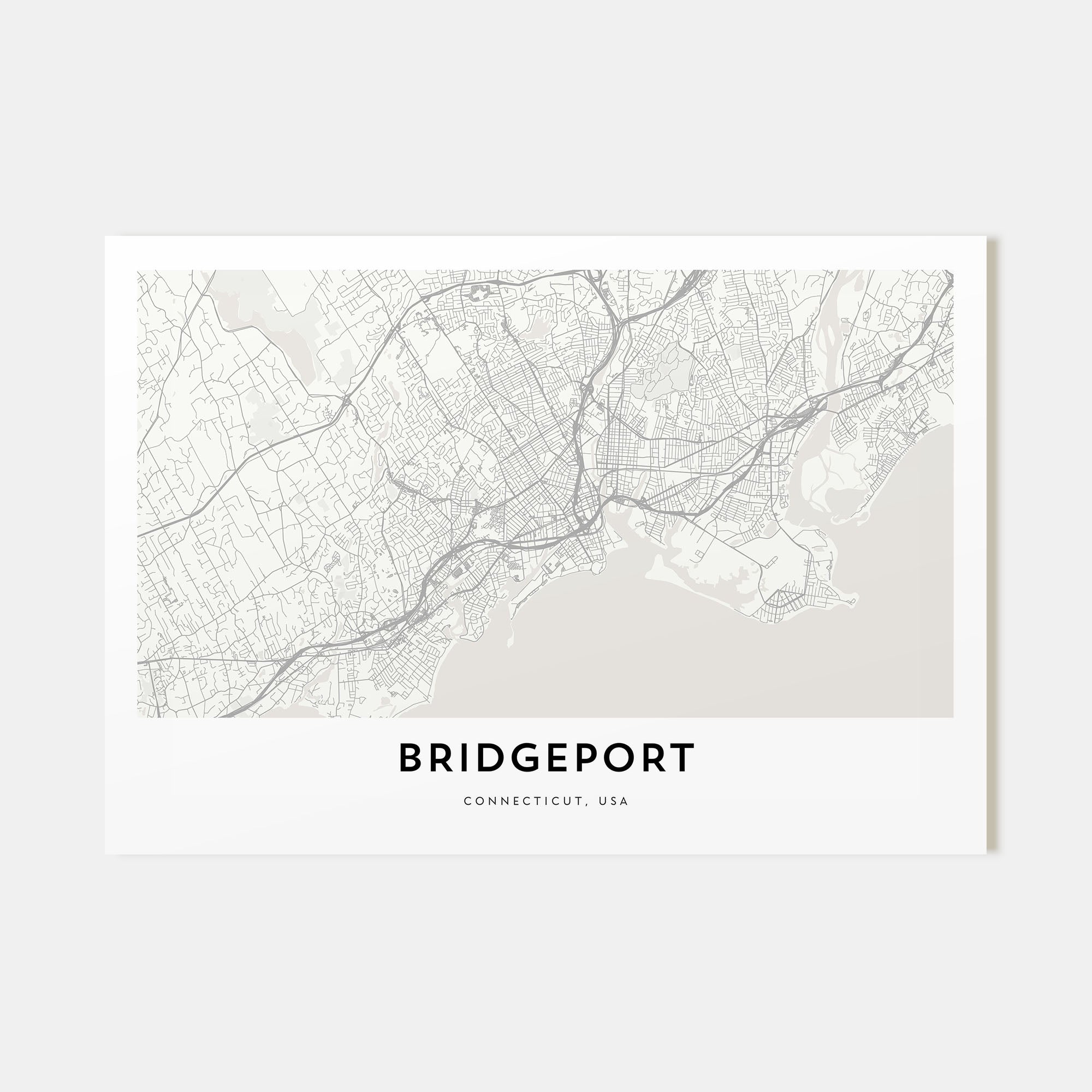 Bridgeport Map Landscape Poster