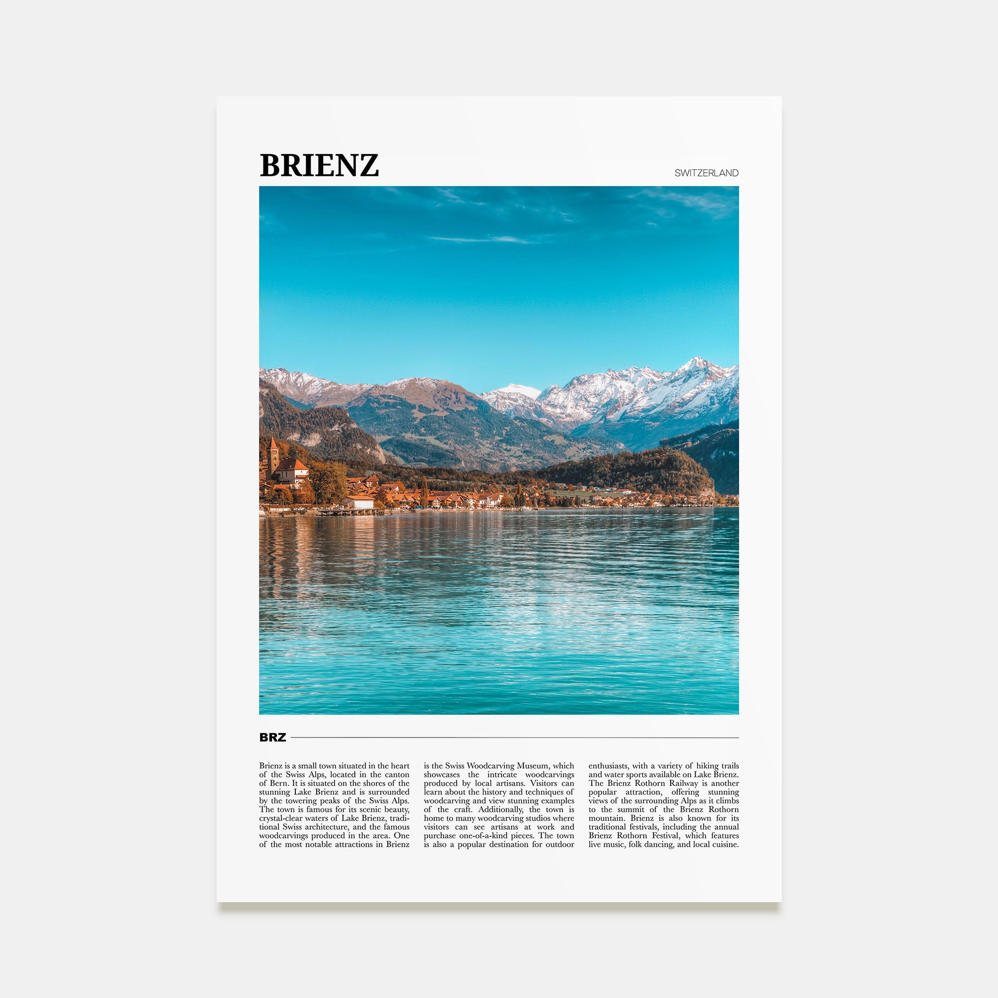 Brienz Travel Color Poster