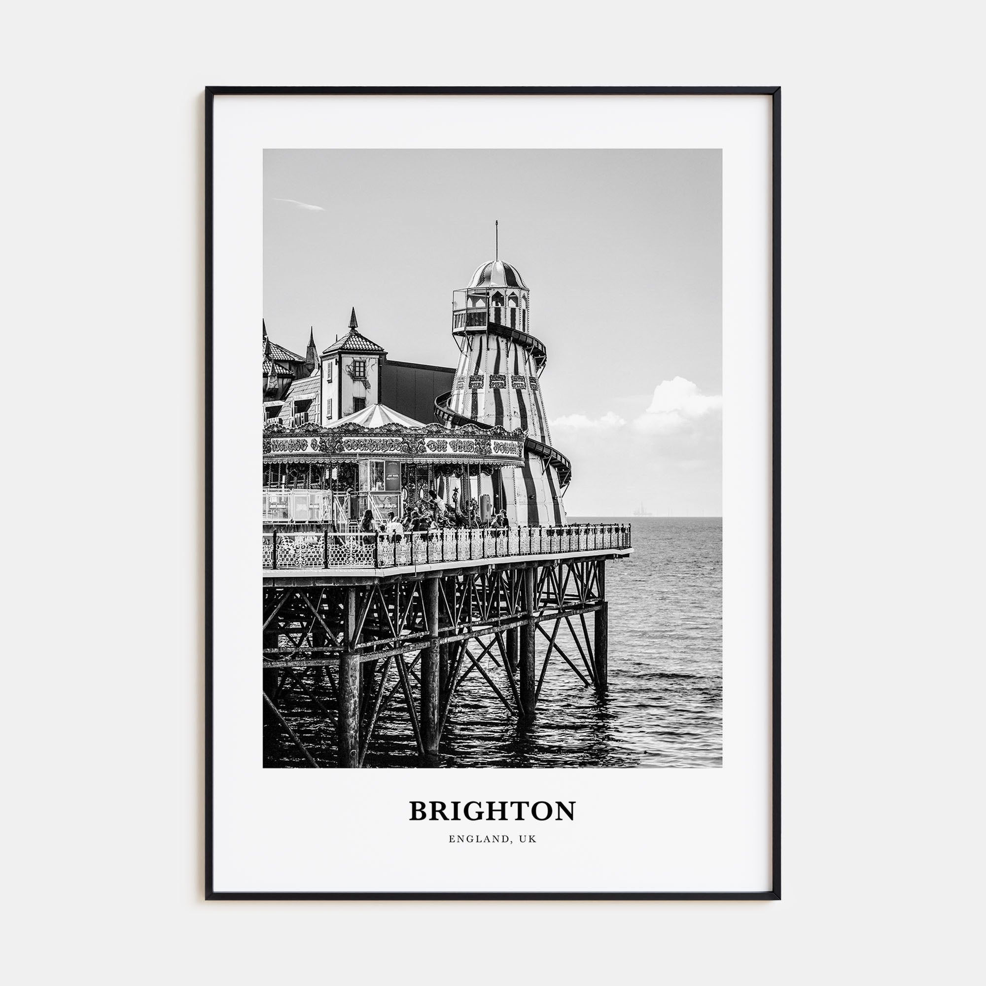 Brighton Portrait B&W Poster
