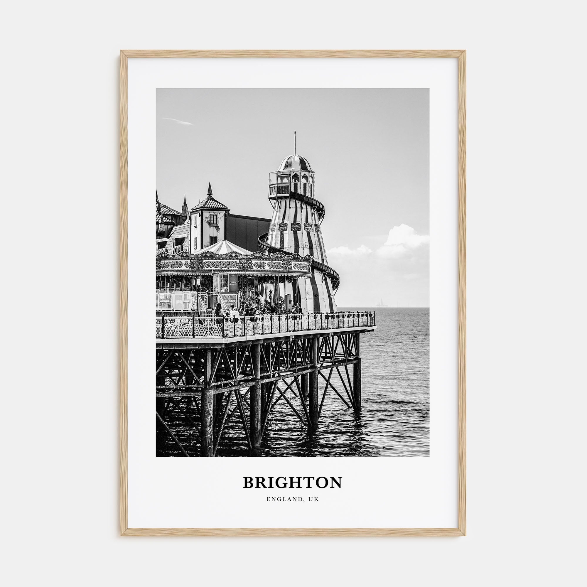 Brighton Portrait B&W Poster