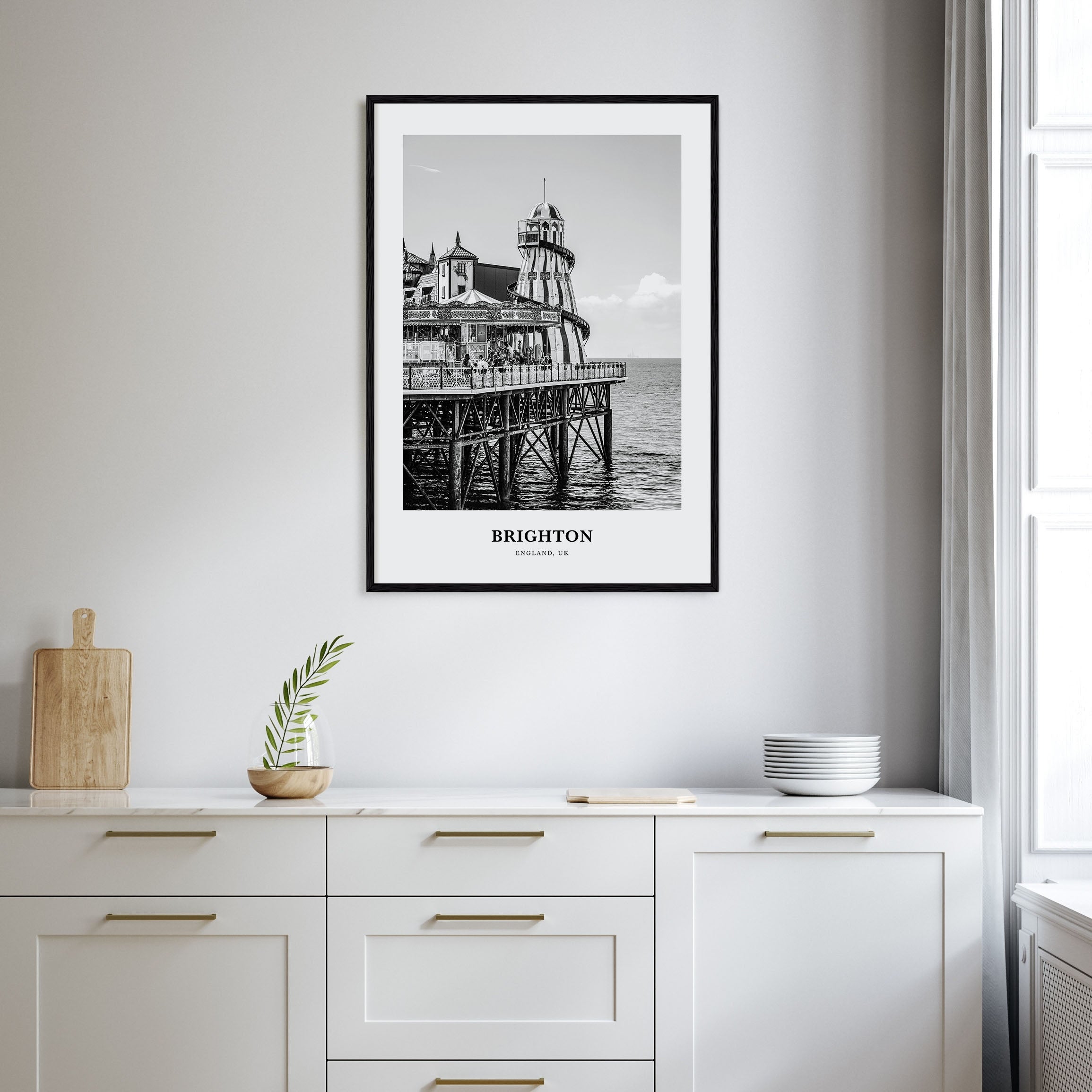 Brighton Portrait B&W Poster