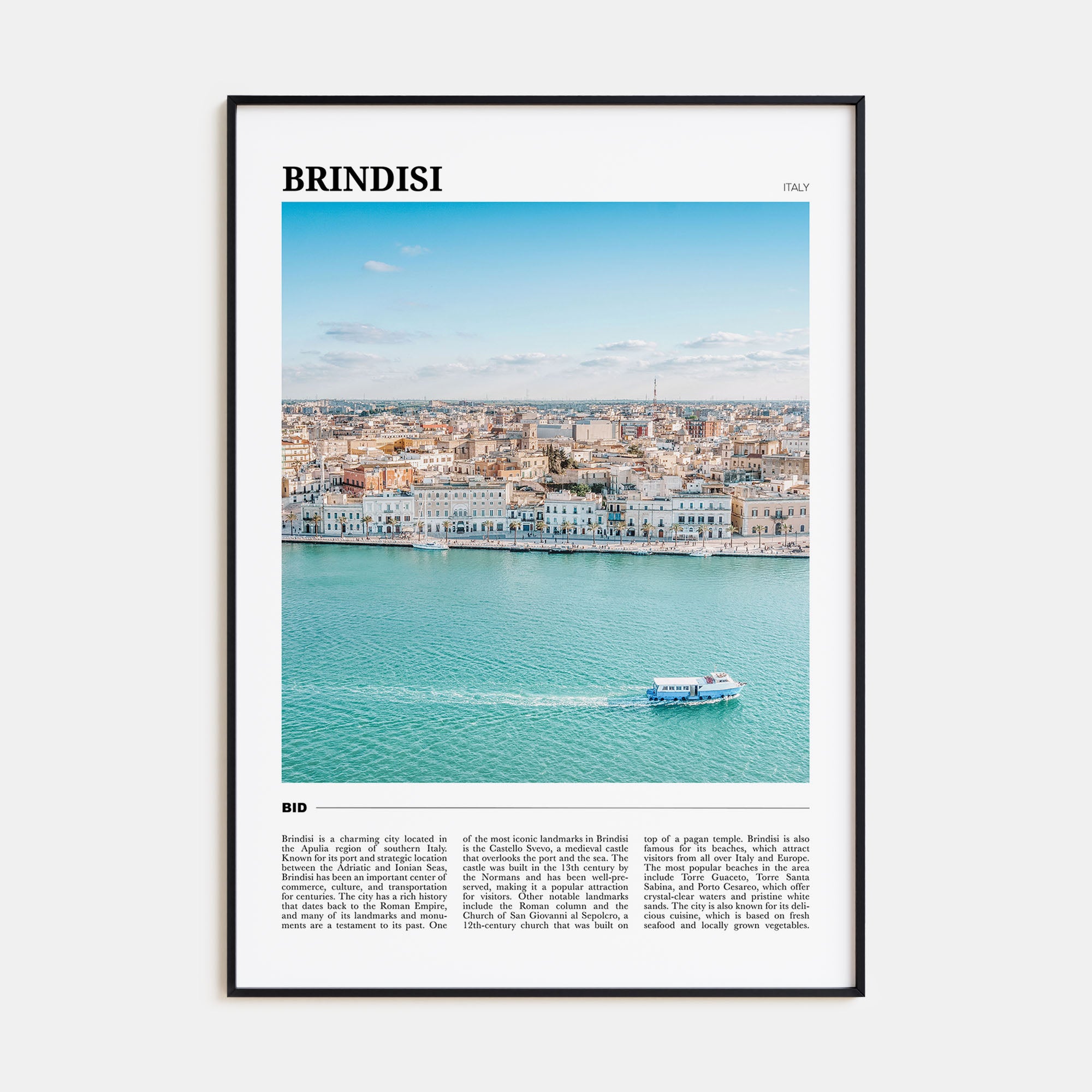 Brindisi Travel Color Poster