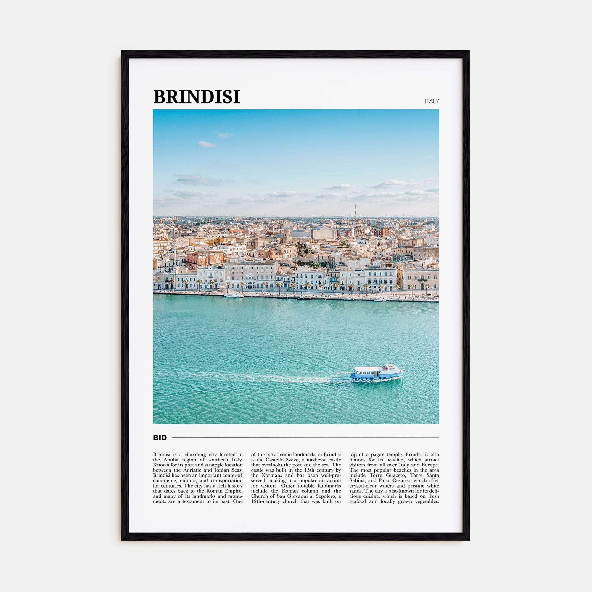 Brindisi Travel Color Poster