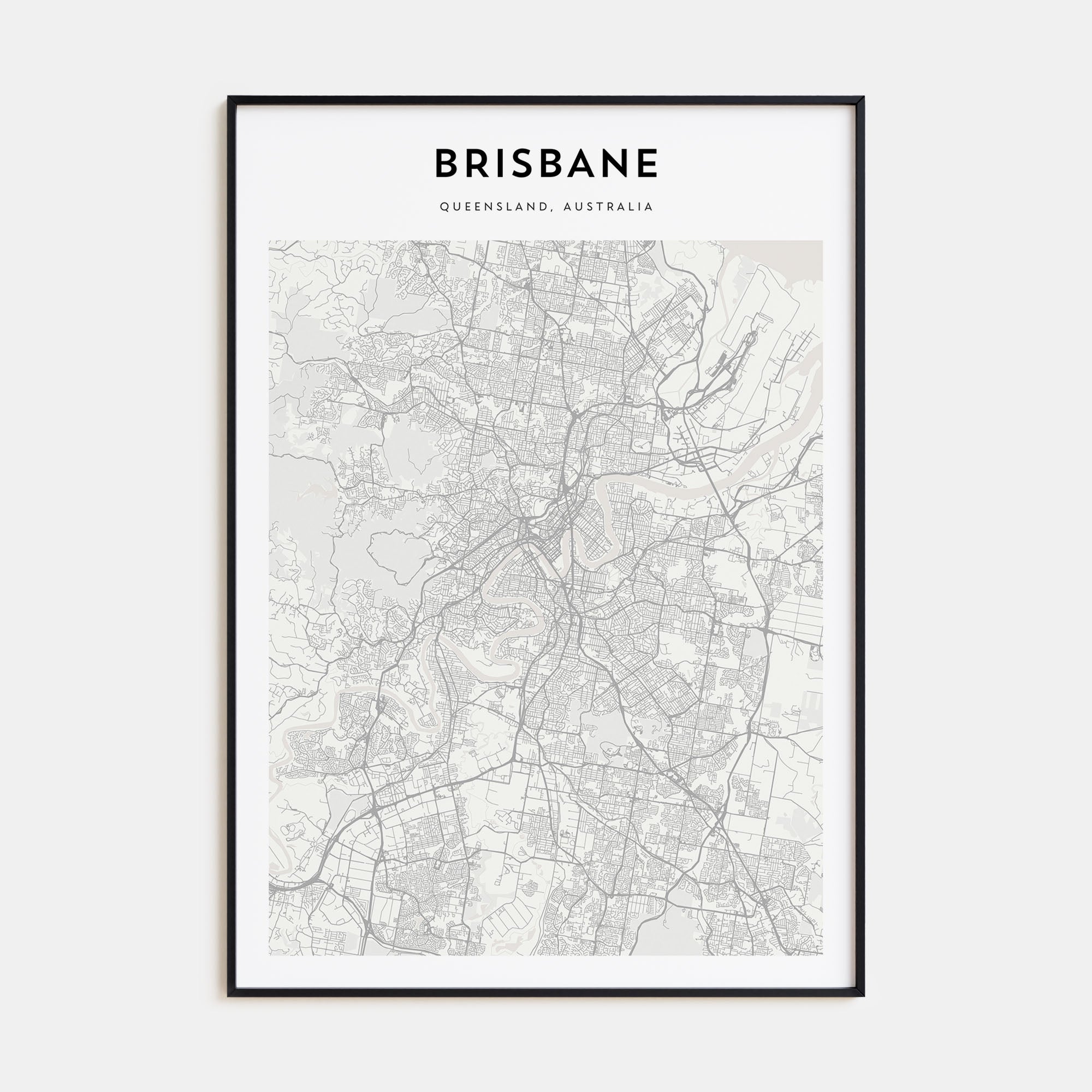 Brisbane Map Portrait Poster