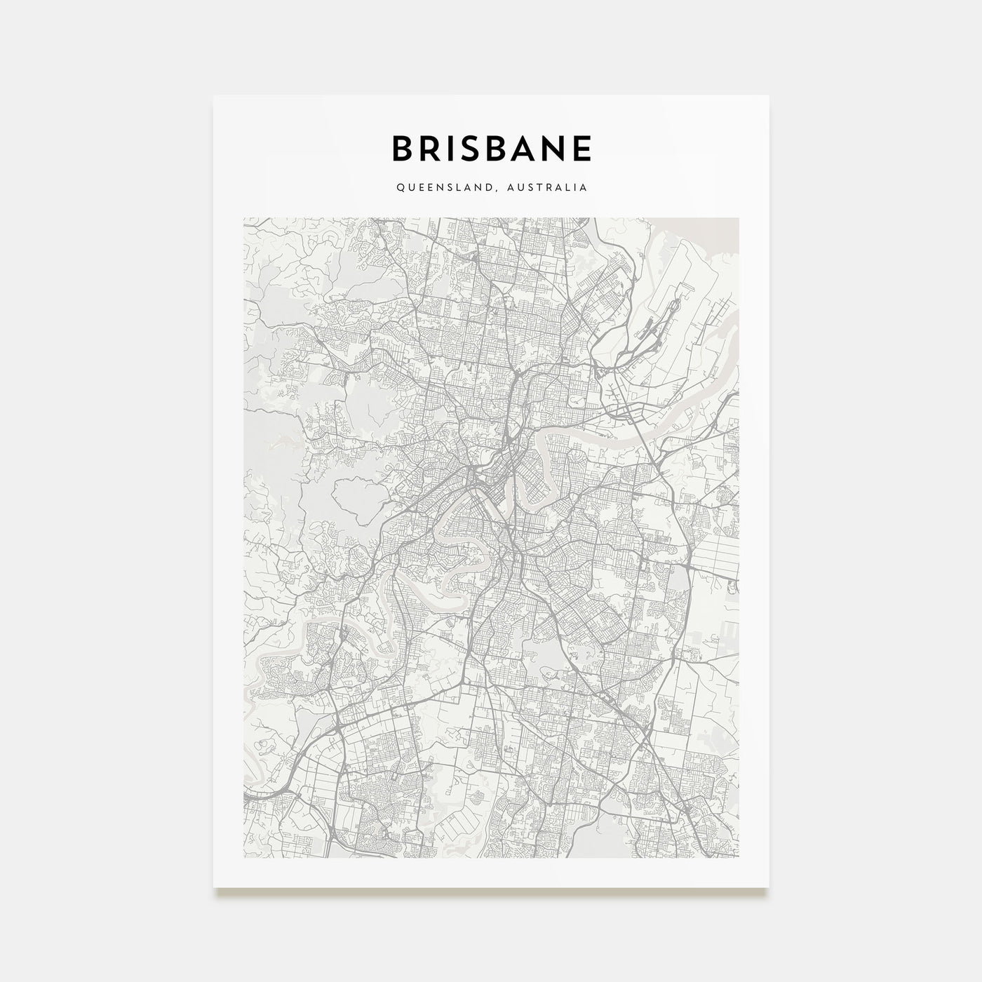 Brisbane Map Portrait Poster