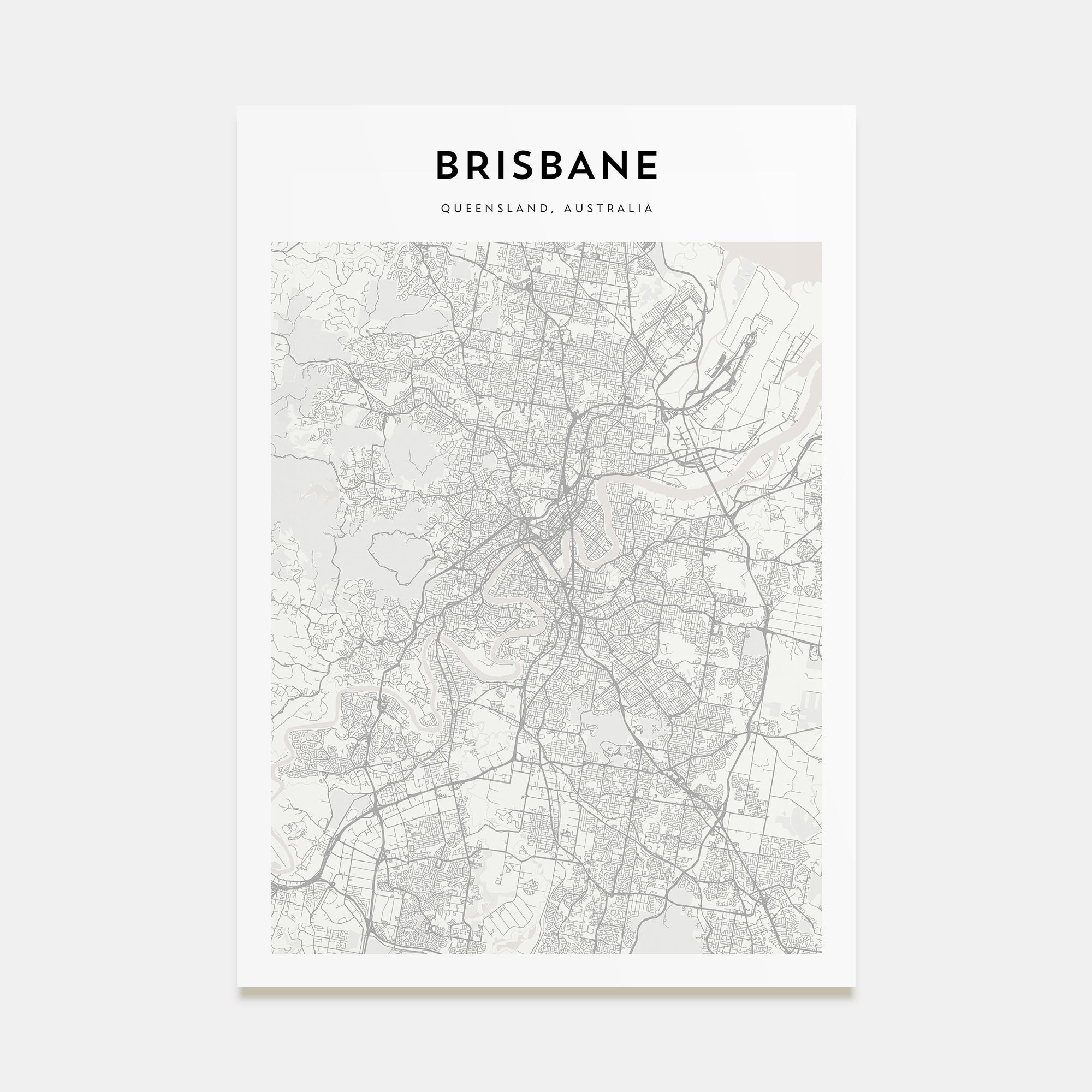 Brisbane Map Portrait Poster