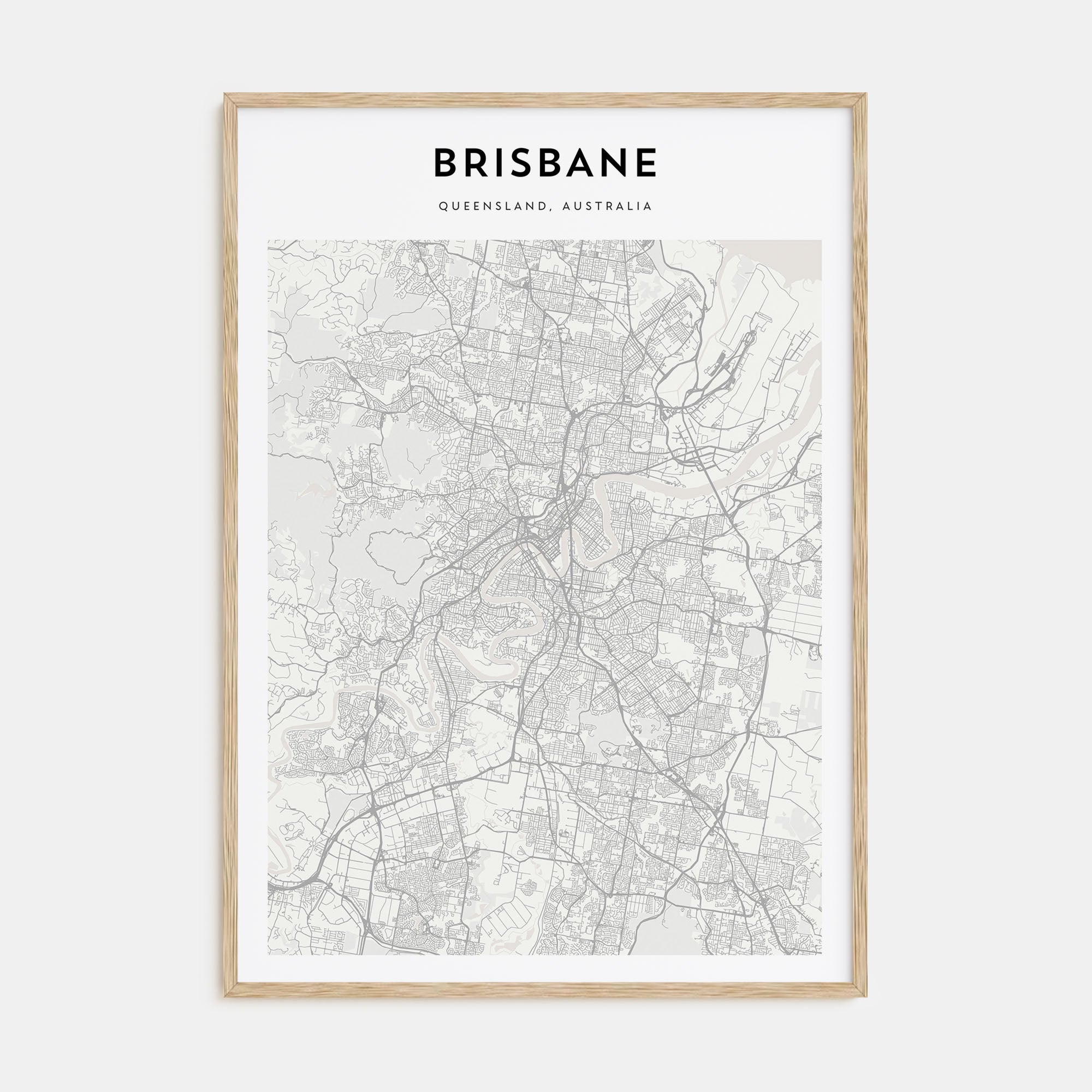 Brisbane Map Portrait Poster