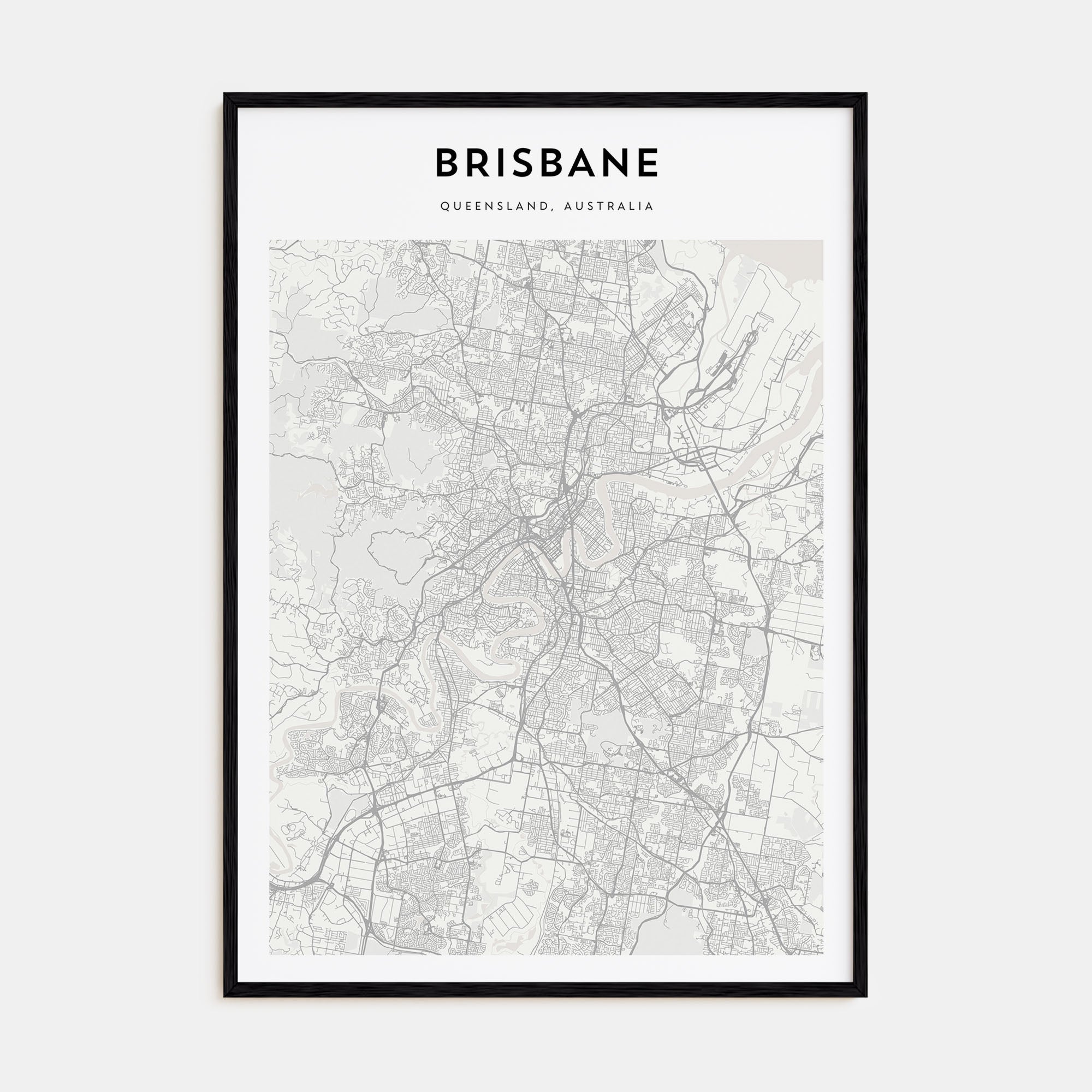 Brisbane Map Portrait Poster