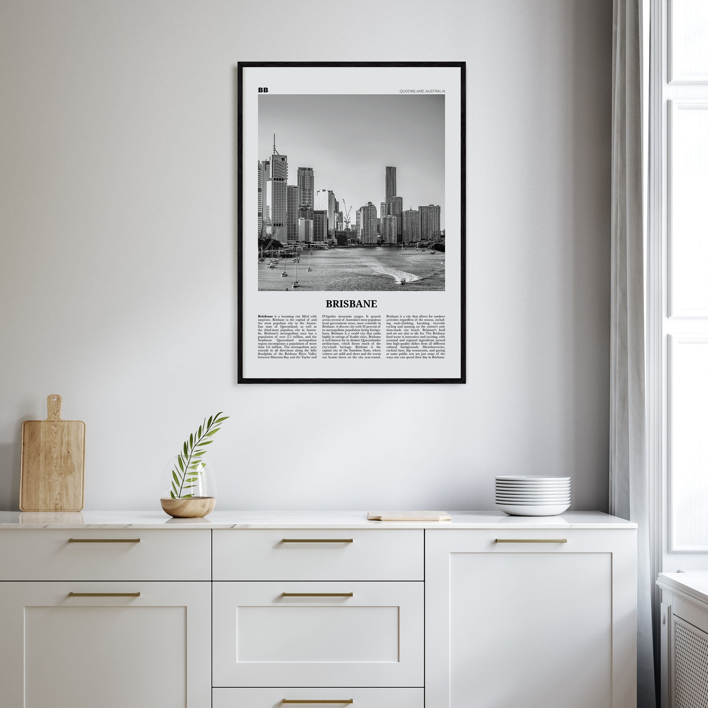 Brisbane Travel B&W No 1 Poster