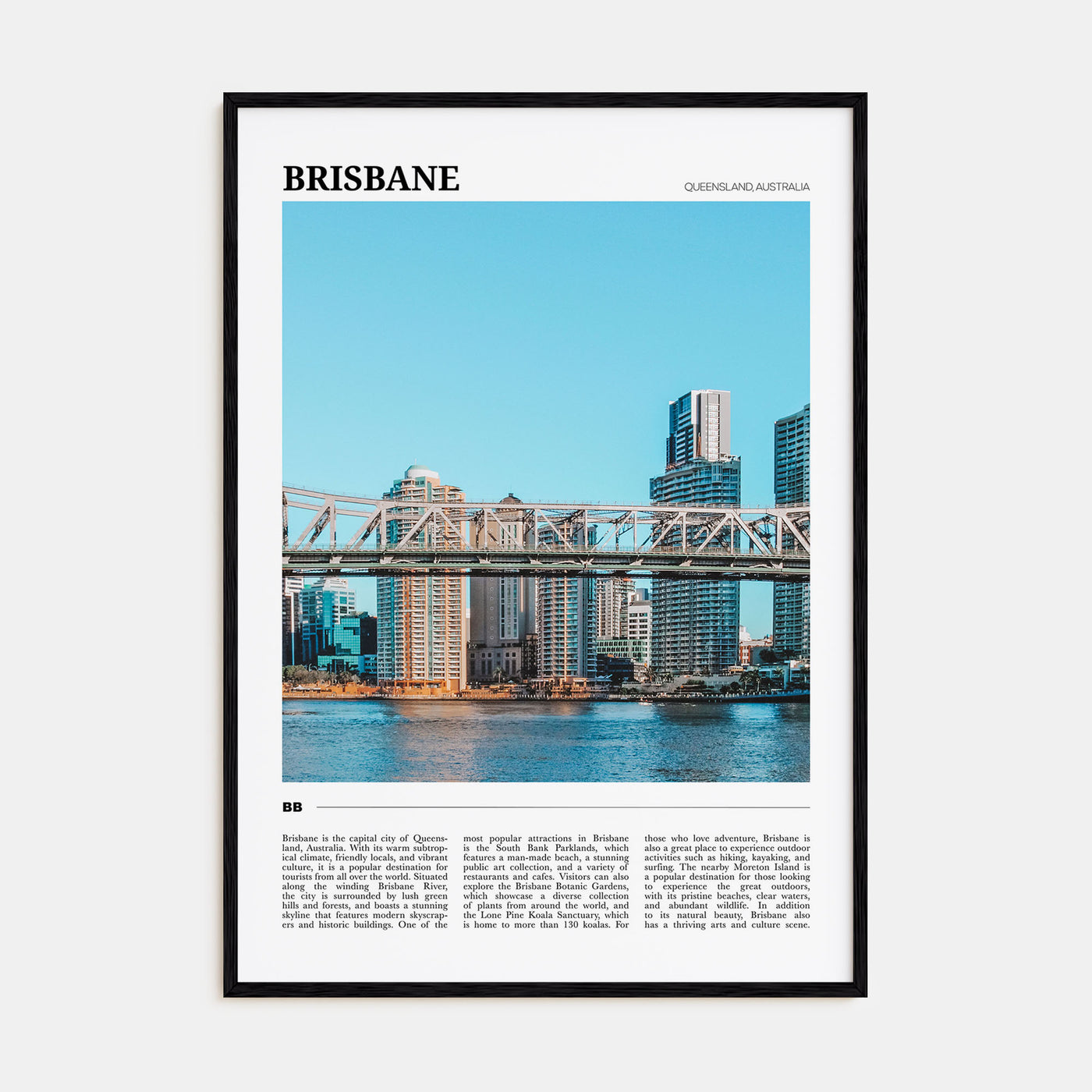 Brisbane Travel Color Poster