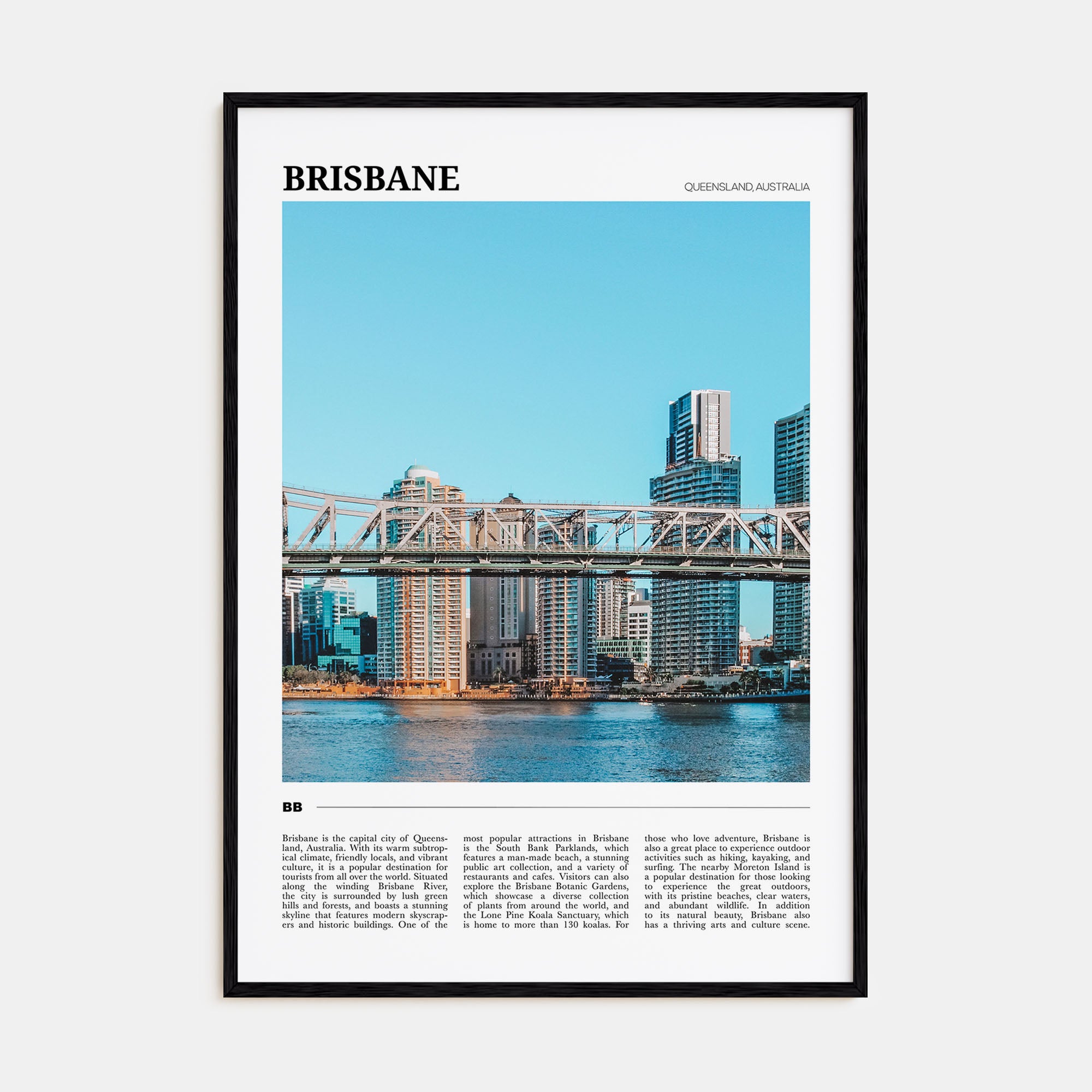 Brisbane Travel Color Poster