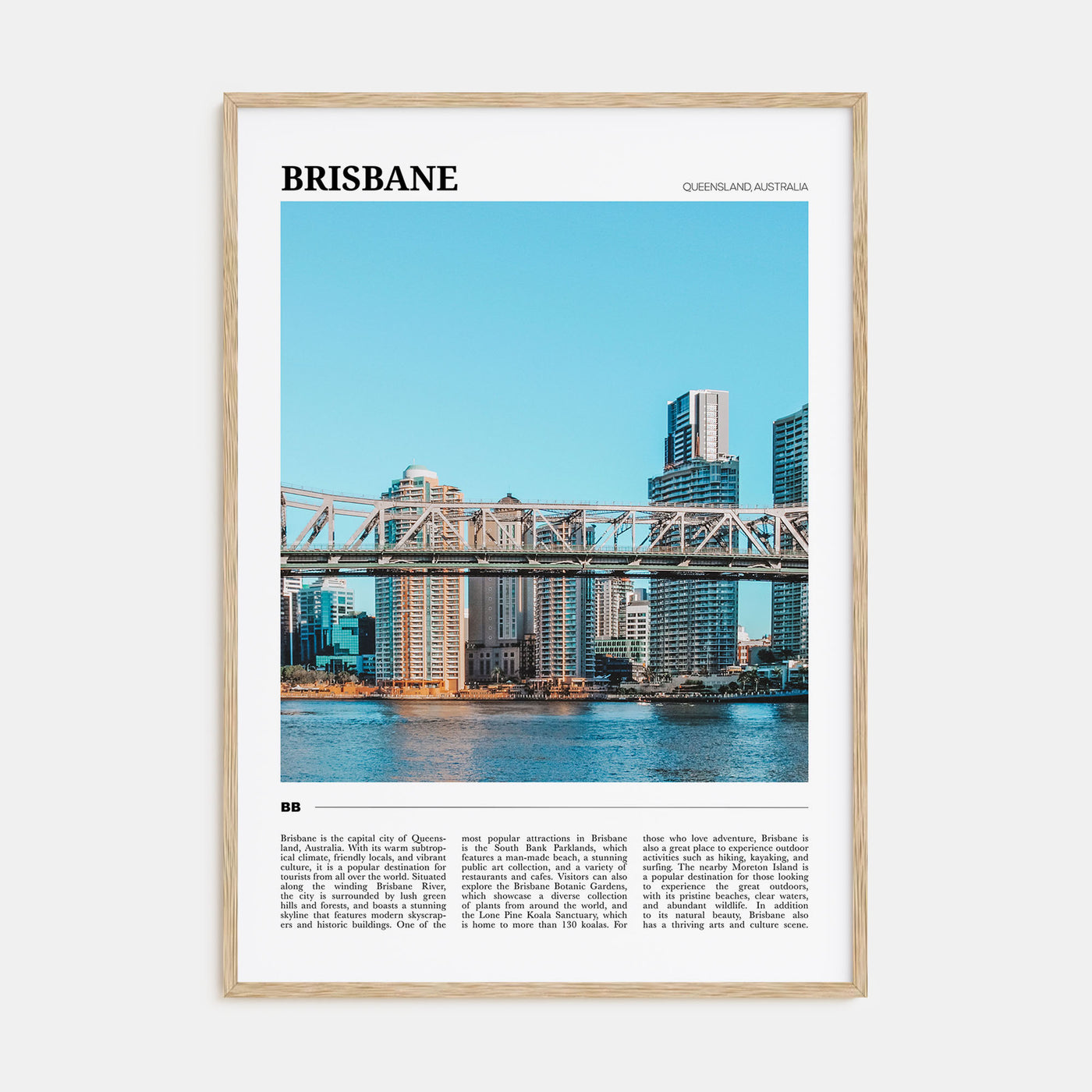 Brisbane Travel Color Poster