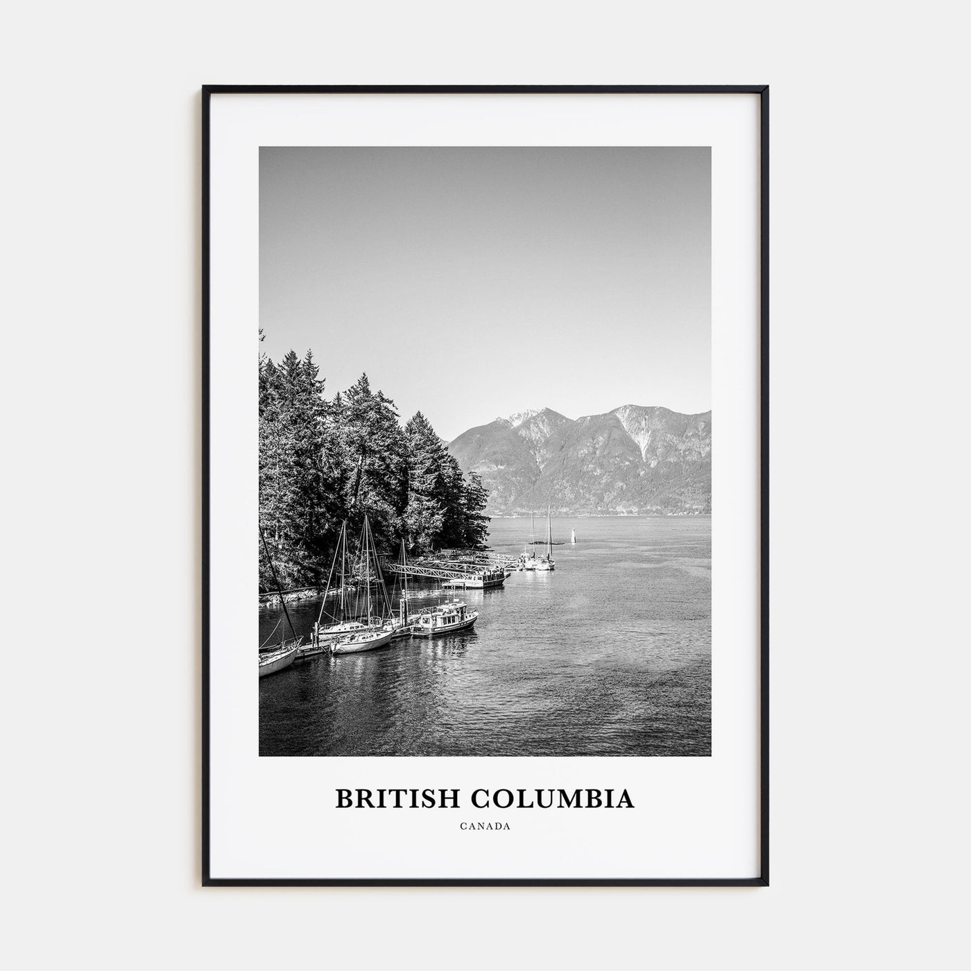 British Columbia Portrait B&W Poster