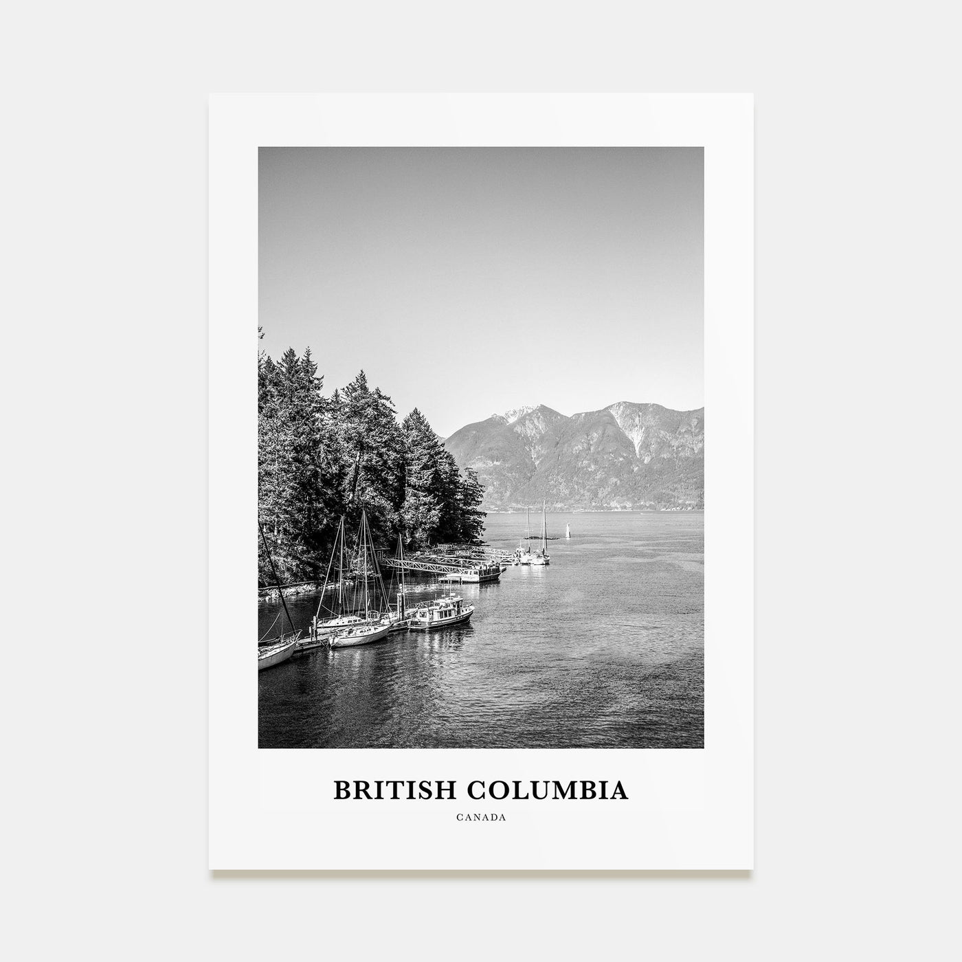 British Columbia Portrait B&W Poster