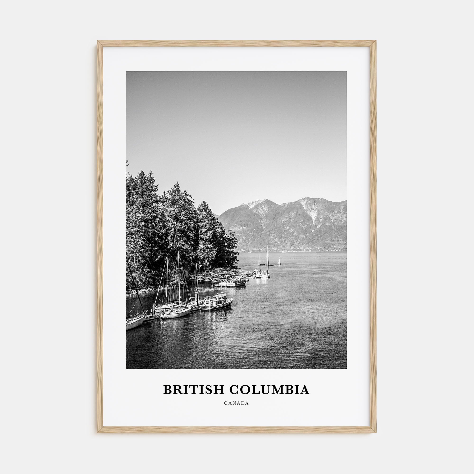 British Columbia Portrait B&W Poster
