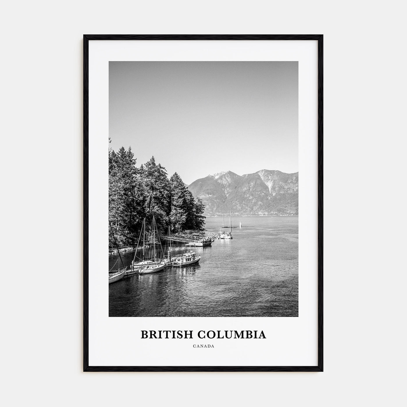British Columbia Portrait B&W Poster