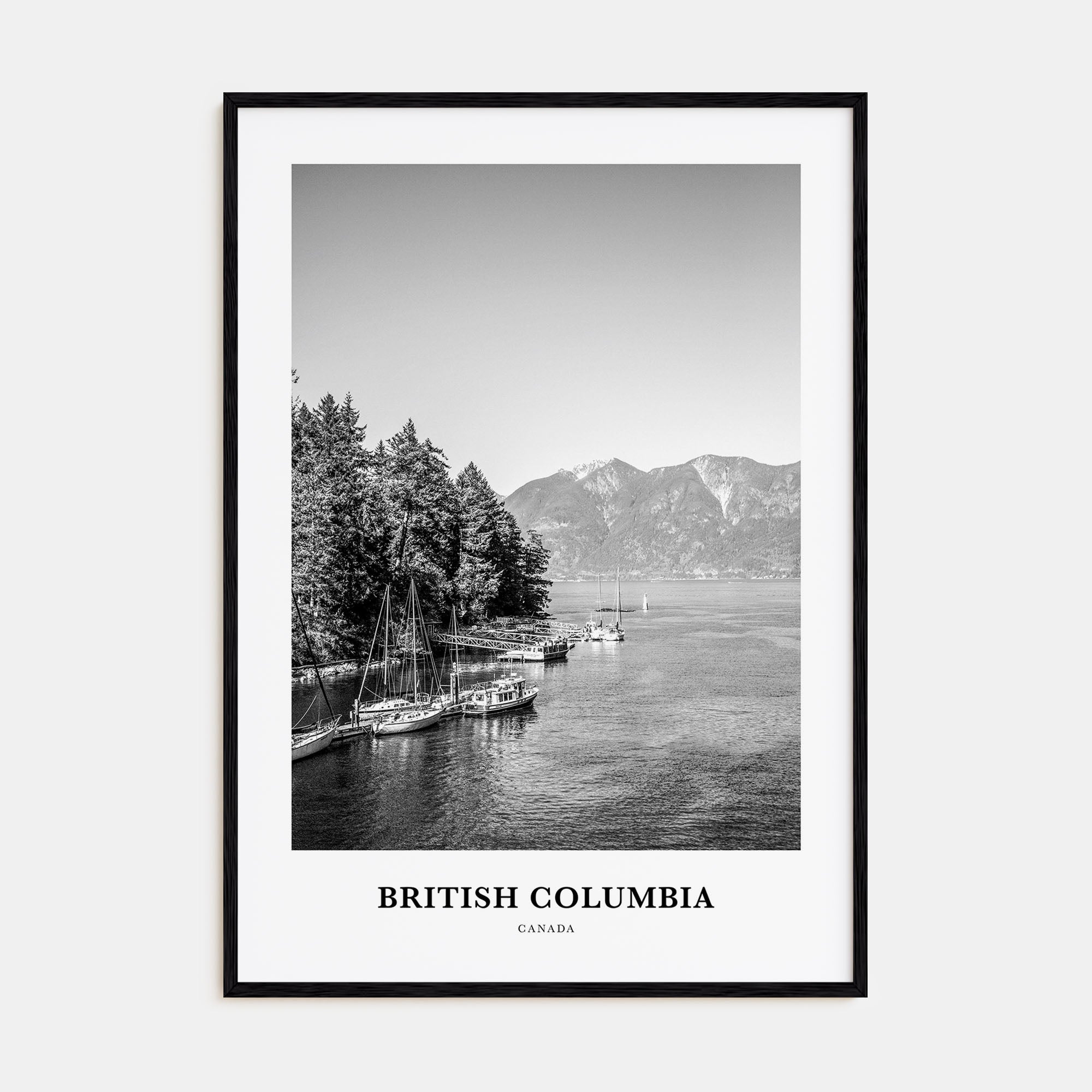 British Columbia Portrait B&W Poster