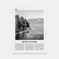 British Columbia Travel B&W Poster