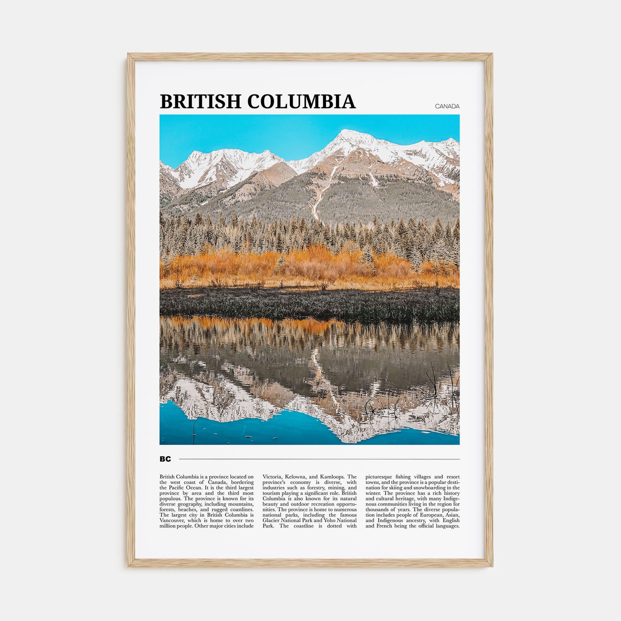 British Columbia Travel Color Poster