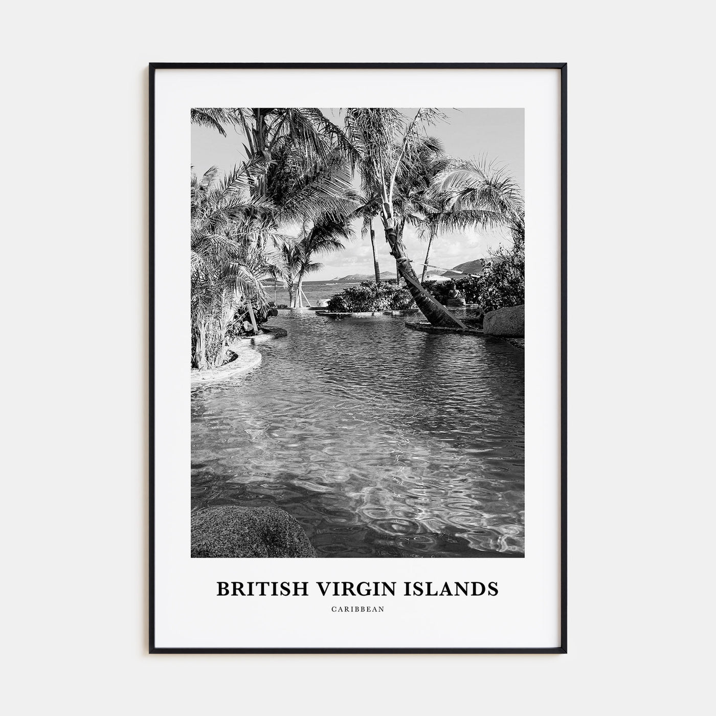 British Virgin Islands Portrait B&W Poster