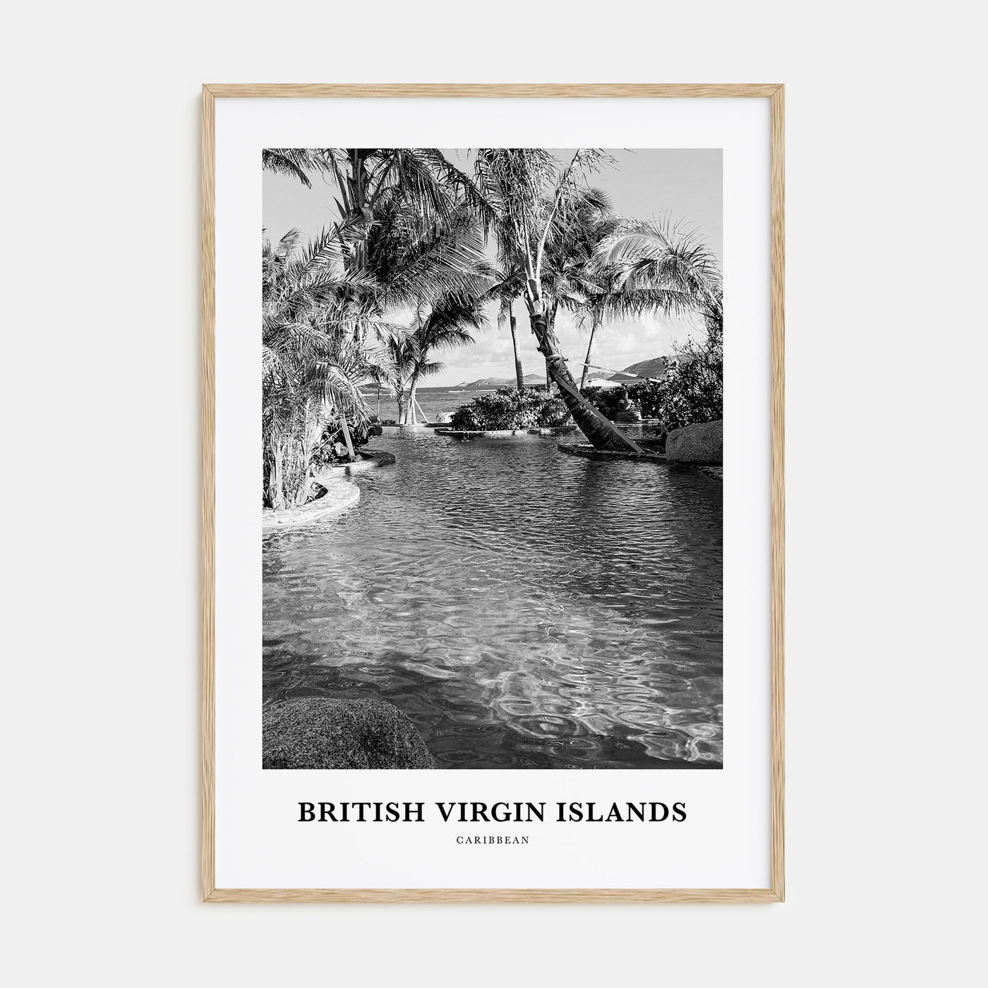 British Virgin Islands Portrait B&W Poster