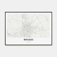 Bruges Map Landscape Poster